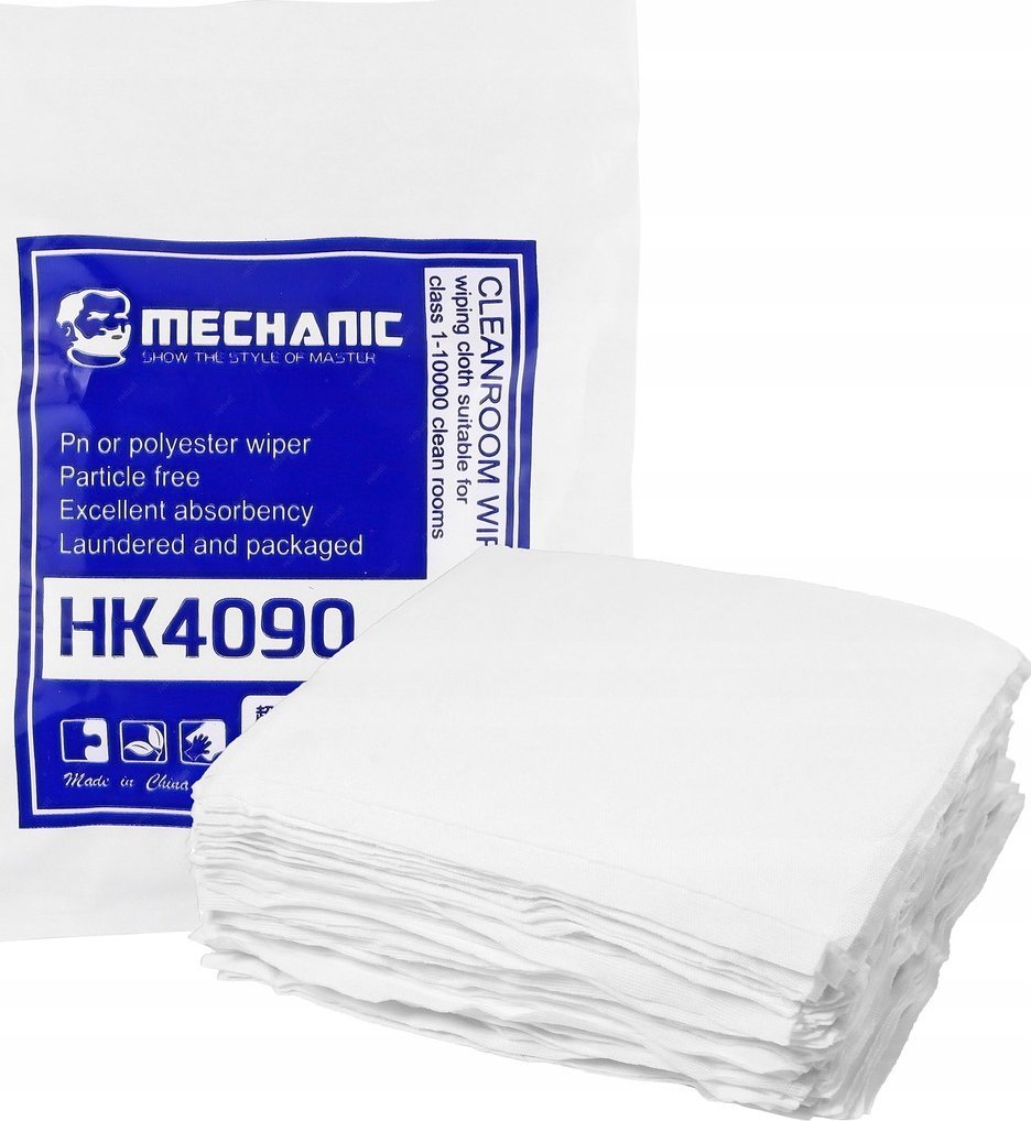 MECHANIC HK4090 50 szt. 10x10cm ŚCIERECZKI BEZPYŁOWE WACIKI DO CZYSZCZENIA