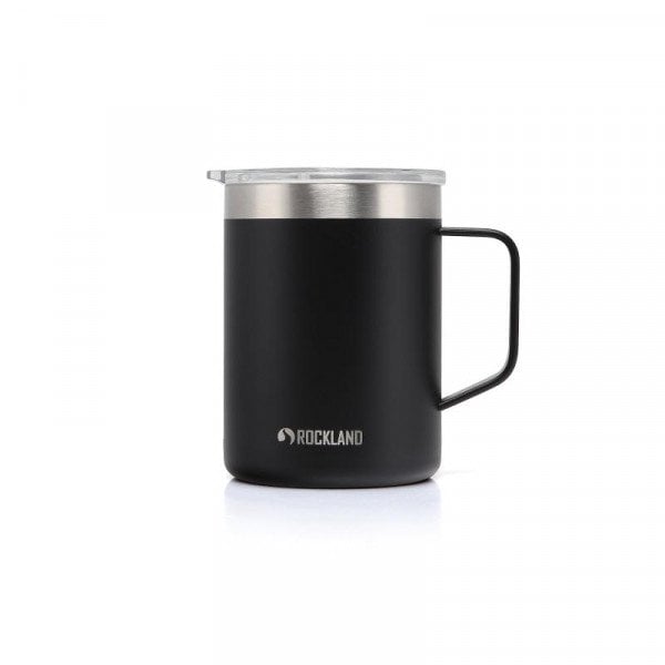 Rockland Kubek termiczny Camp Mug 0,35 L – stal nierdzewna, próżniowy, z pokrywką Tritan, czarny