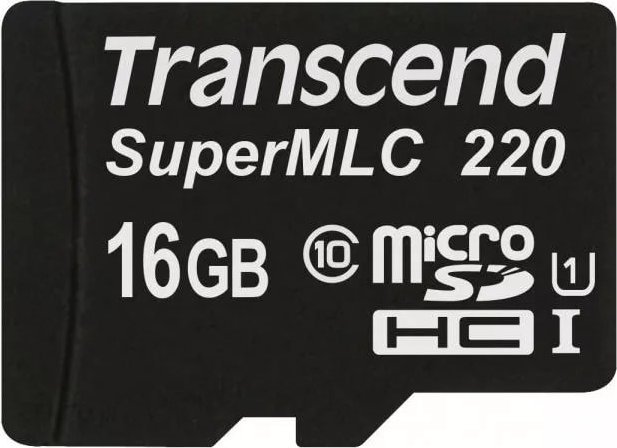 Karta Transcend SuperMLC 220 MicroSDHC 16 GB Class 10 UHS-I/U1 (TS16GUSD220I)