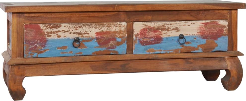 vidaXL Szafka pod TV, 110 x 35 x 40 cm, lite drewno tekowe z odzysku