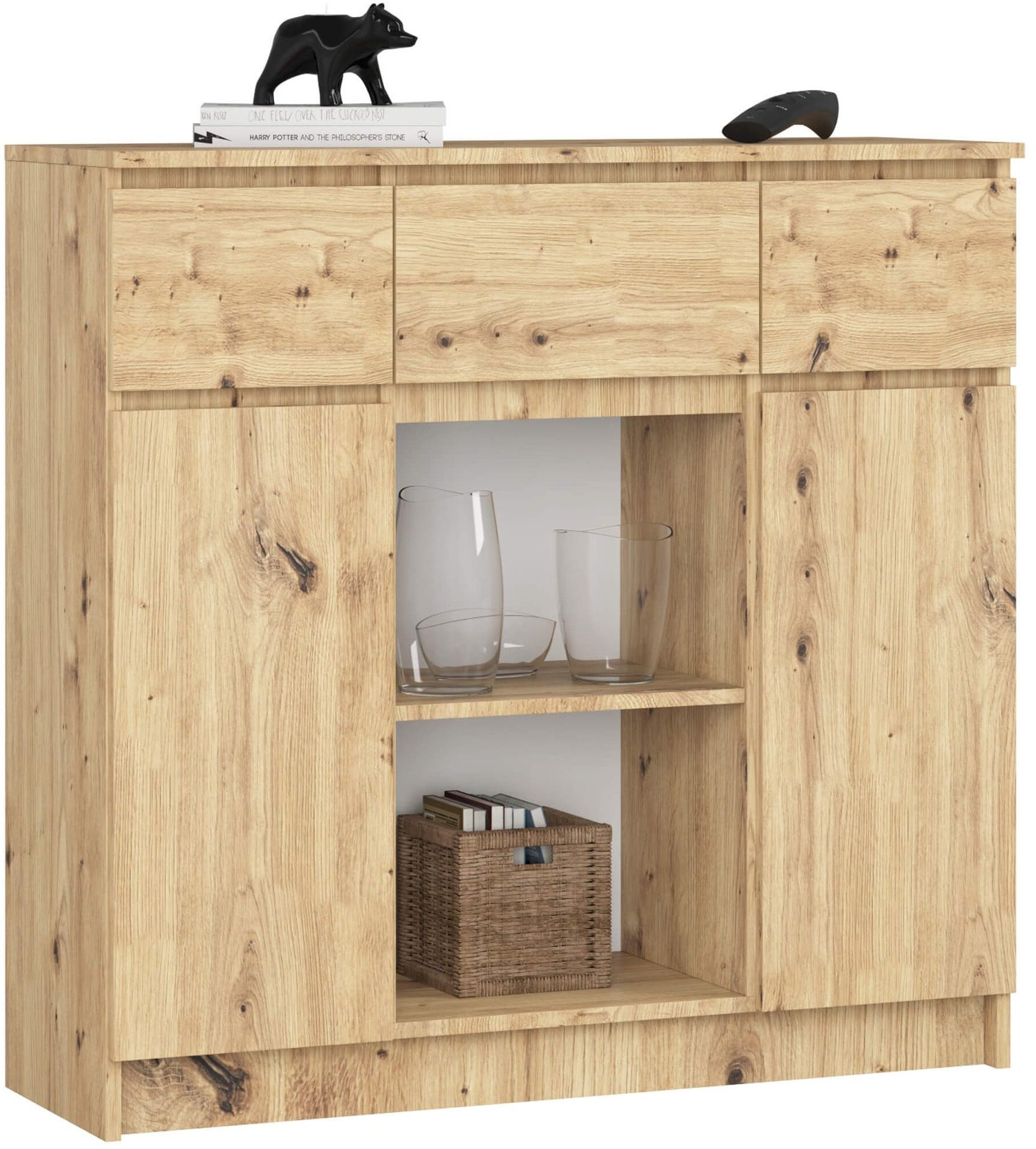 KOMODA K100 2D 3SZ 1P PK DĄB ARTISAN