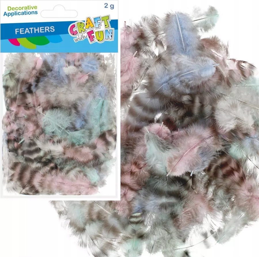 Craft with Fun OZDOBA DEK PIORKA 2G CENTKI PASTEL CF PBH 12/288