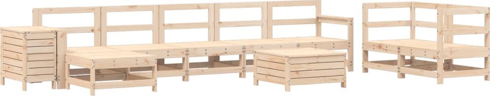 10-cz. zestaw wypoczynkowy do ogrodu, lite drewno sosnowe