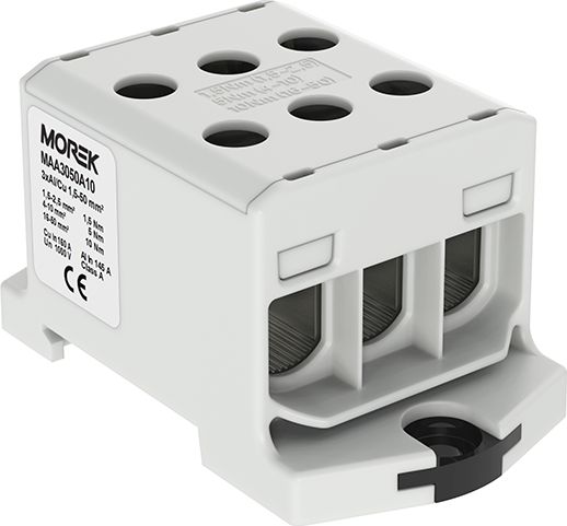MOREK Złączka szynowa 1,5-50mm2 szara 6otwor AL/CU 1000V TH35 1P MAA3050A10 Morek 4283