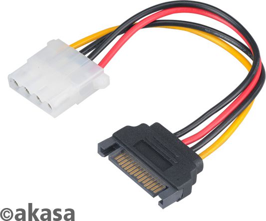 Aksa Molex - SATA, 0.1m, Wielokolorowy (AK-CBPW03-15)