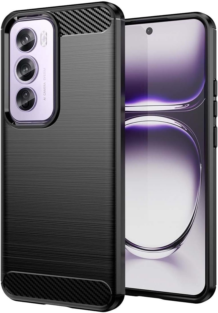 Etui pancerne Supero TPU Carbon do Oppo Reno 12 Pro, czarne