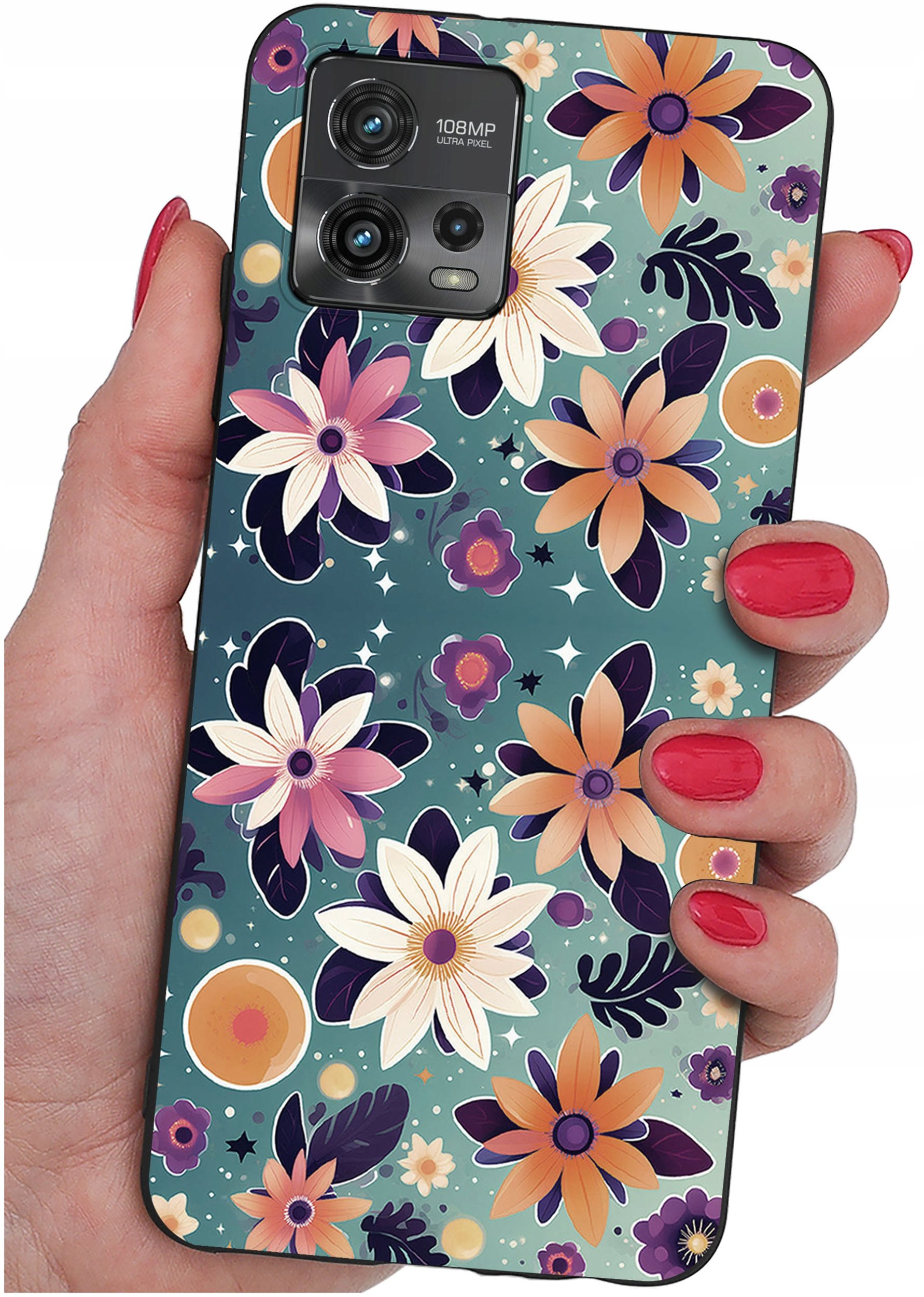 Etui do Motorola Moto G72 WZORY |SILIKONOWE MATT CASE + SZKŁO 9H