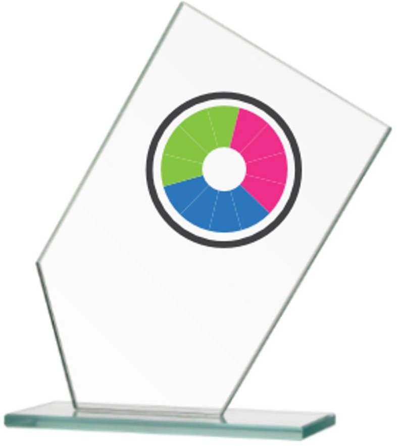 Trofeum szklane z nadrukiem kolorowym LuxorJet i etui