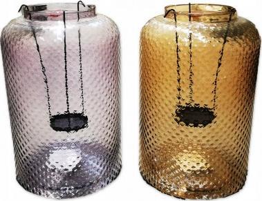 Koopman Świecznik szklany dekoracyjny 29 cm