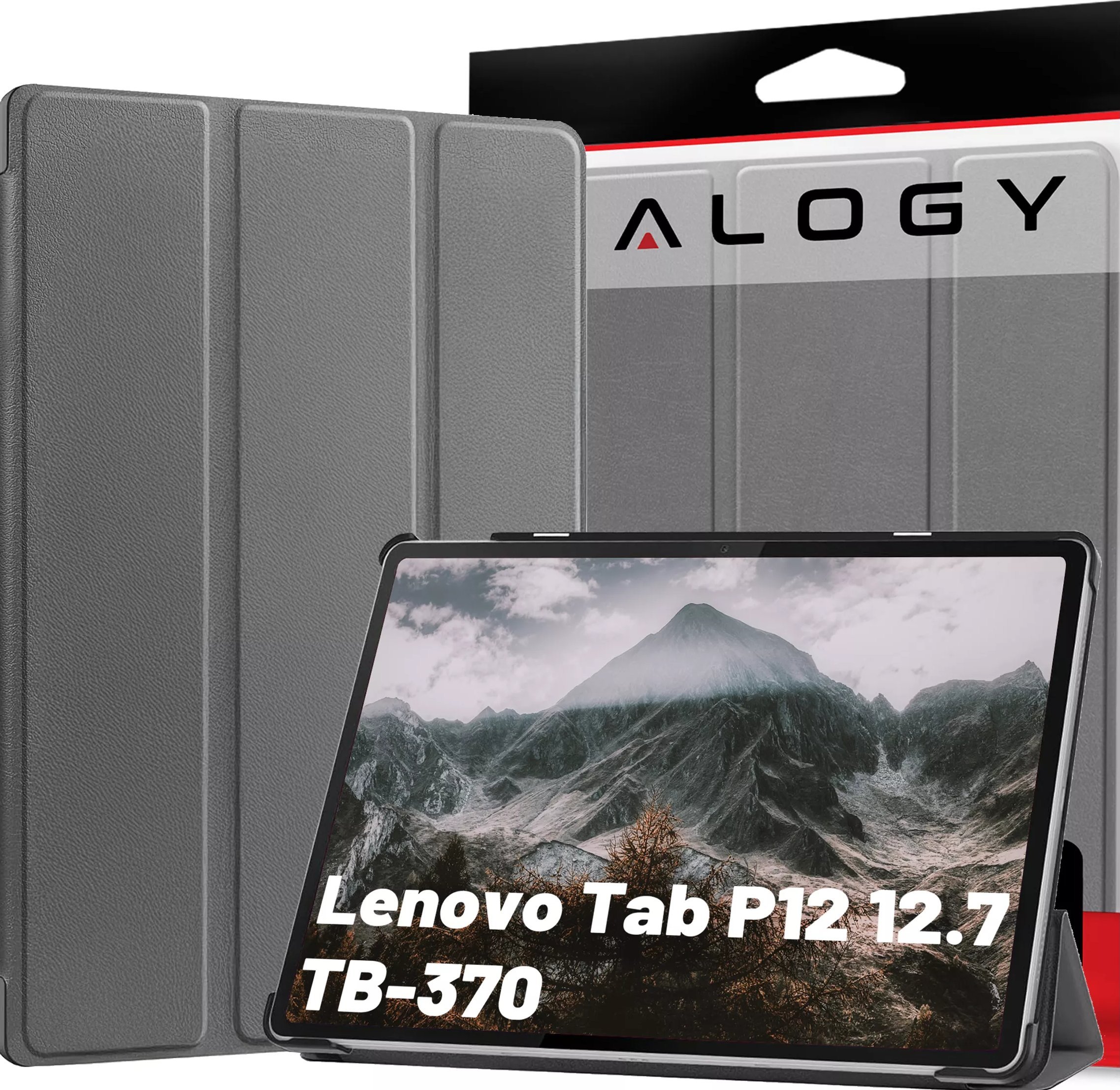 Etui ochronne do Lenovo Tab P12 12.7 TB-370 obudowa na tablet Alogy Book Cover Case Szare