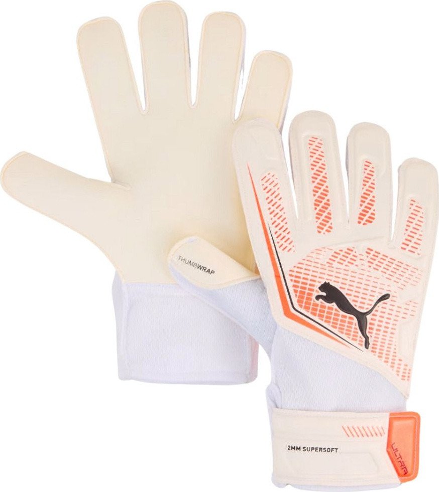Rękawice bramkarskie Puma Ultra Play RC kremowo-pomarańczowe 41952 06 9