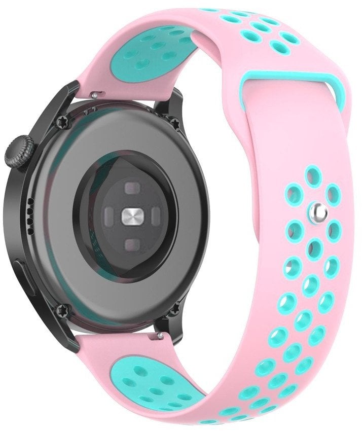 SPORTOWY PASEK SILIKONOWY 22MM DO SMARTWATCHA - DWUKOLOROWY, ODDYCHAJĄCY, WYGODNY (PASUJE M.IN. DO AMAZFIT, GARMIN, HUAWEI, SAMSUNG, XIAOMI)