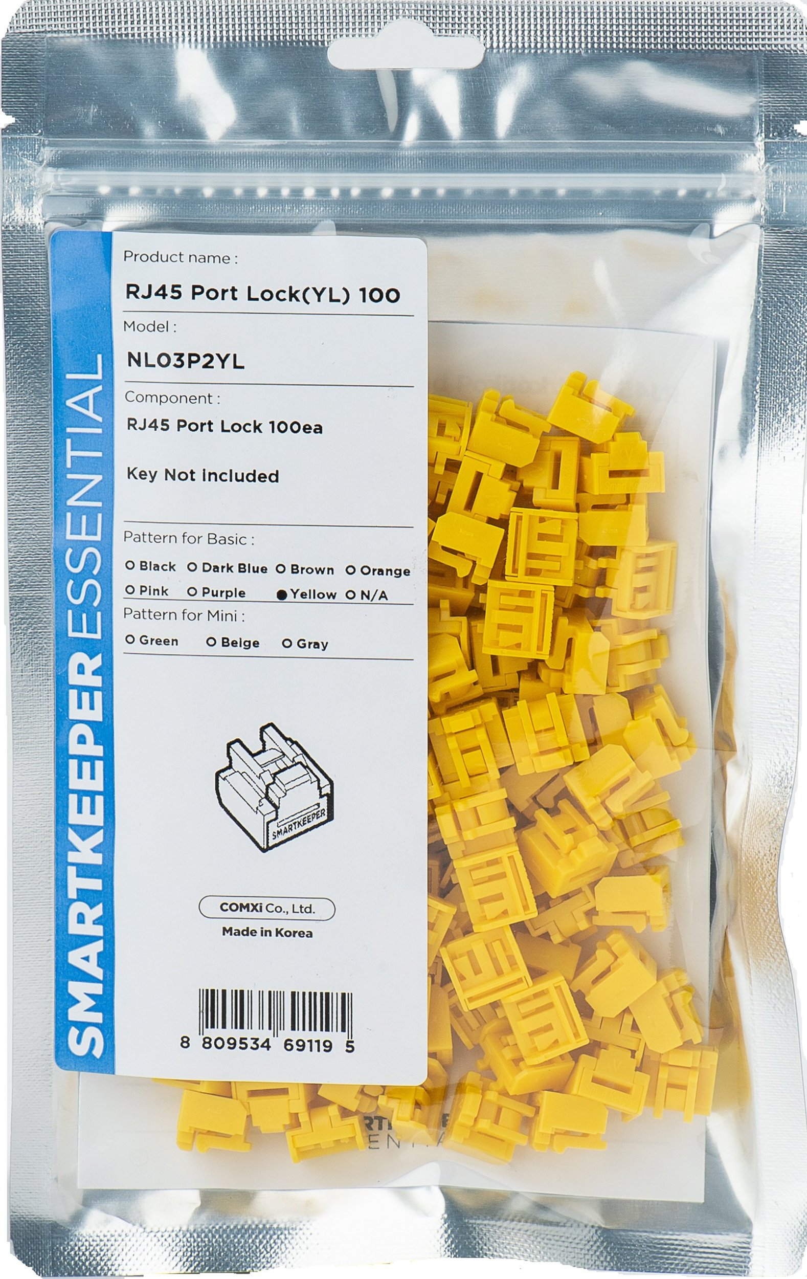 Smartkeeper Basic "RJ45 Port" Blocker żółty 100 Stk.