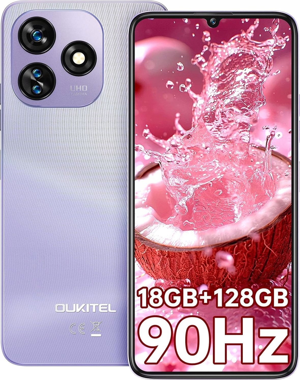 Smartfon Oukitel OUKITEL C51 telefon komórkowy smartfon 18GB 128GB 6,8" 5150 mAh fioletowy