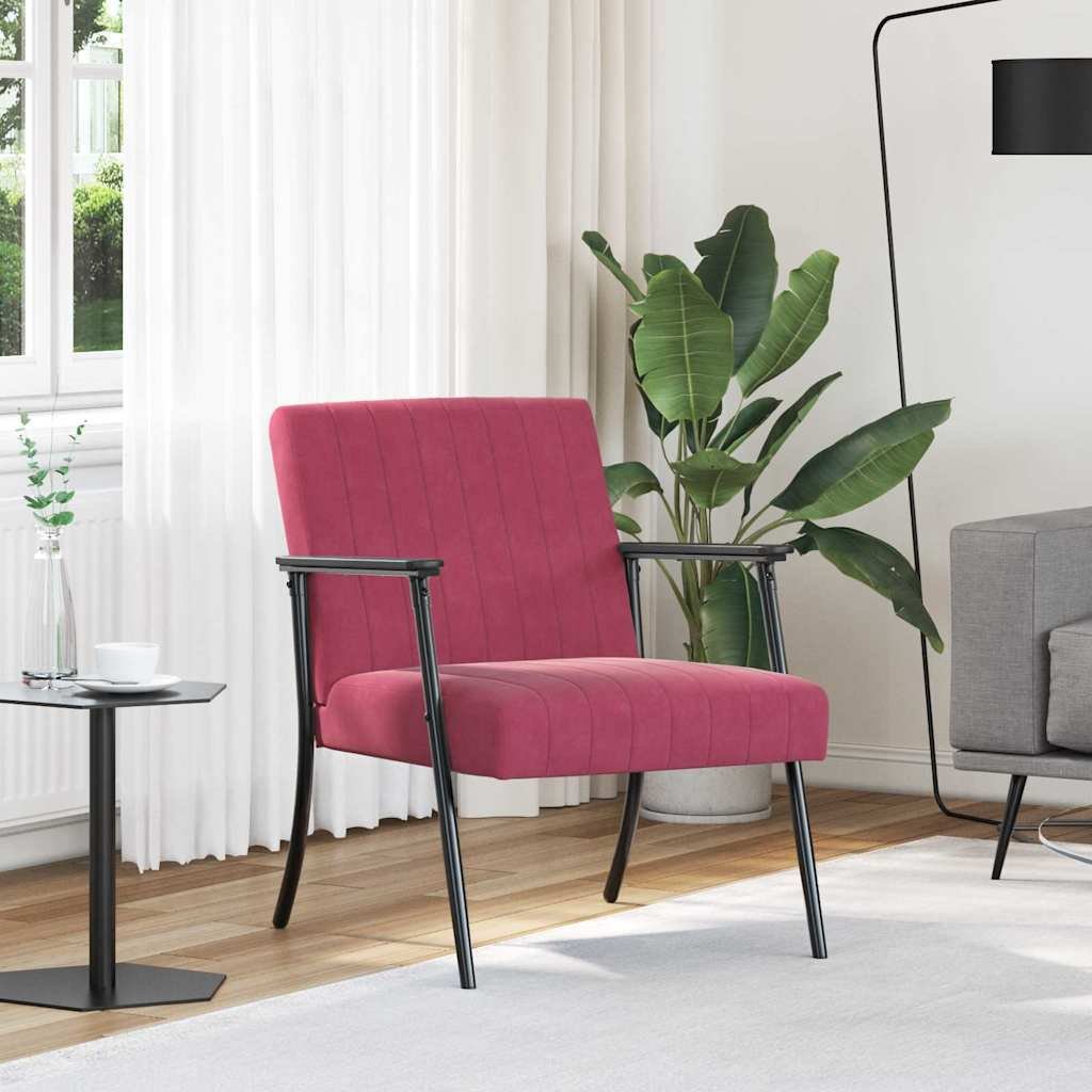 vidaXL fotel Czerwone wino 59 x 75 x 78 cm Aksamit