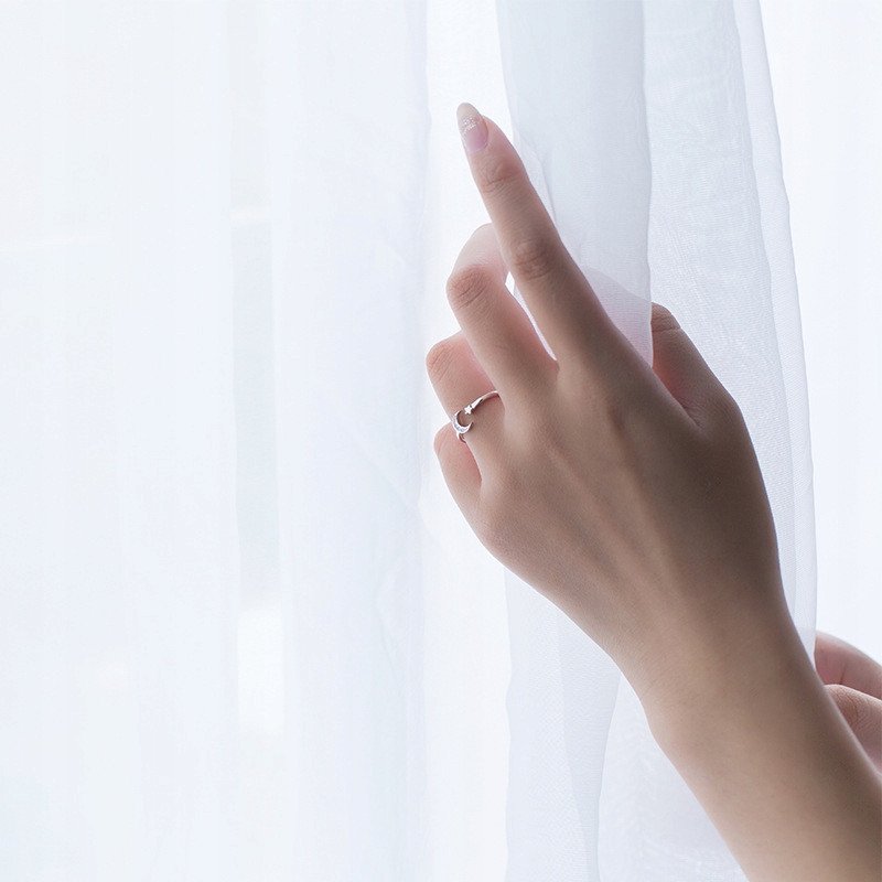 Srebrny DAMSKI PIERŚCIONEK REGULOWANY Uniwersalny PREZENT Księżyc GWIAZDA