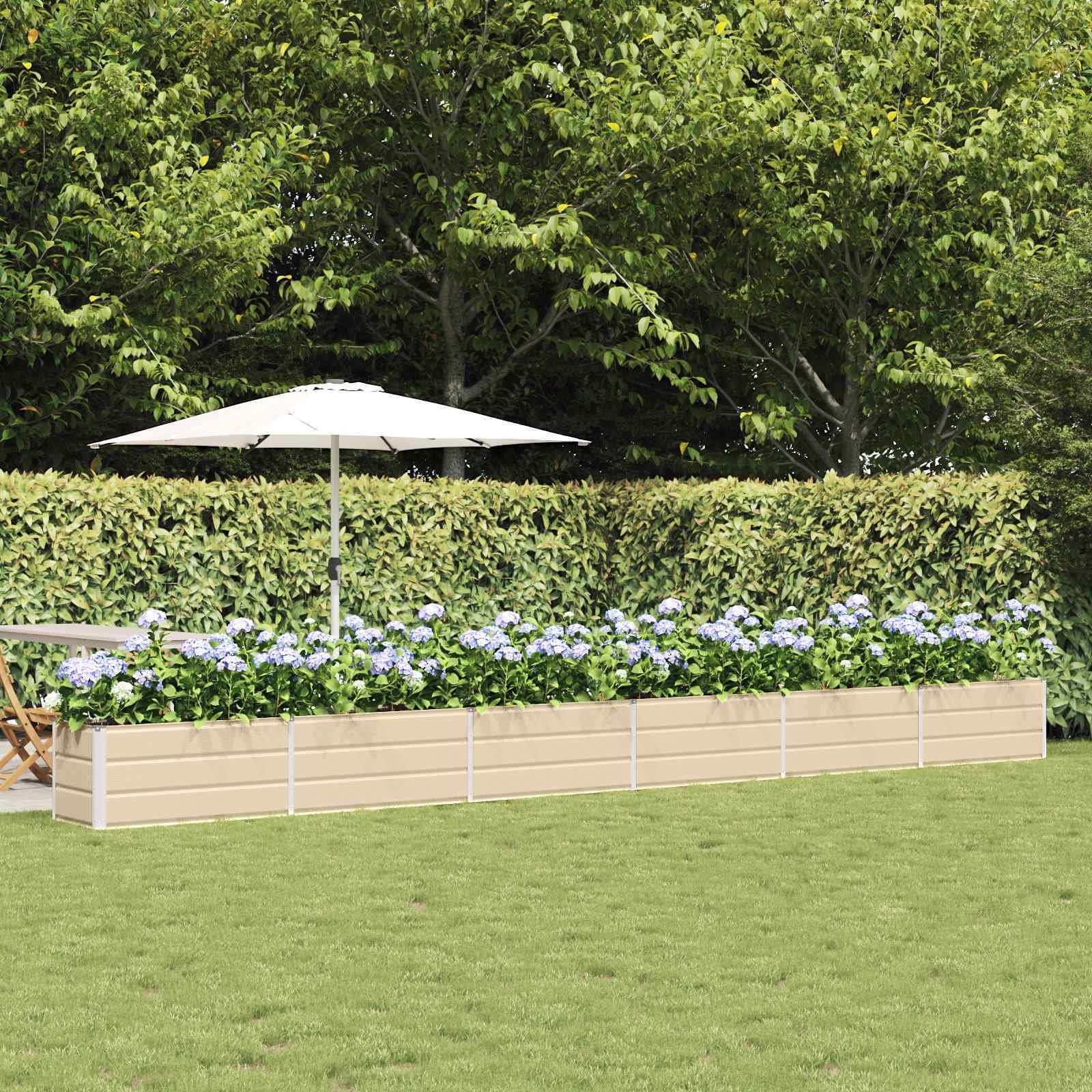 vidaXL Donica Kość słoniowa 480 x 50 x 45 cm Stal Galwanizowana