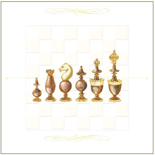 DA VINCI Karnet Szachy drewniane DaVinci 16x16 cm + koperta (G05 41G 039)