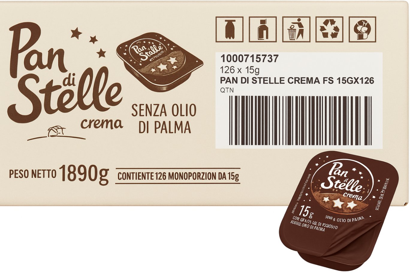 Pan di Stelle Krem kanapkowy monoporcja 126x15g karton -