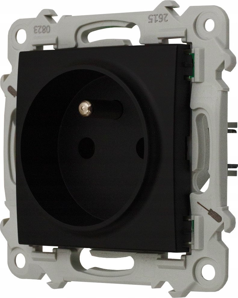 Ospel Gniazdo pojedyncze z uziemieniem Ospel Szafir GP-1ZZ/m/33 czarny metalik