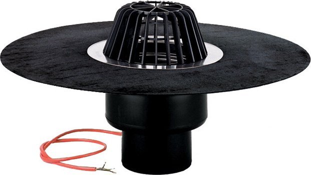 HL Wpust dachowy płaski grawitacja podgrzewany 110mm kosz kołnierz bitumiczny