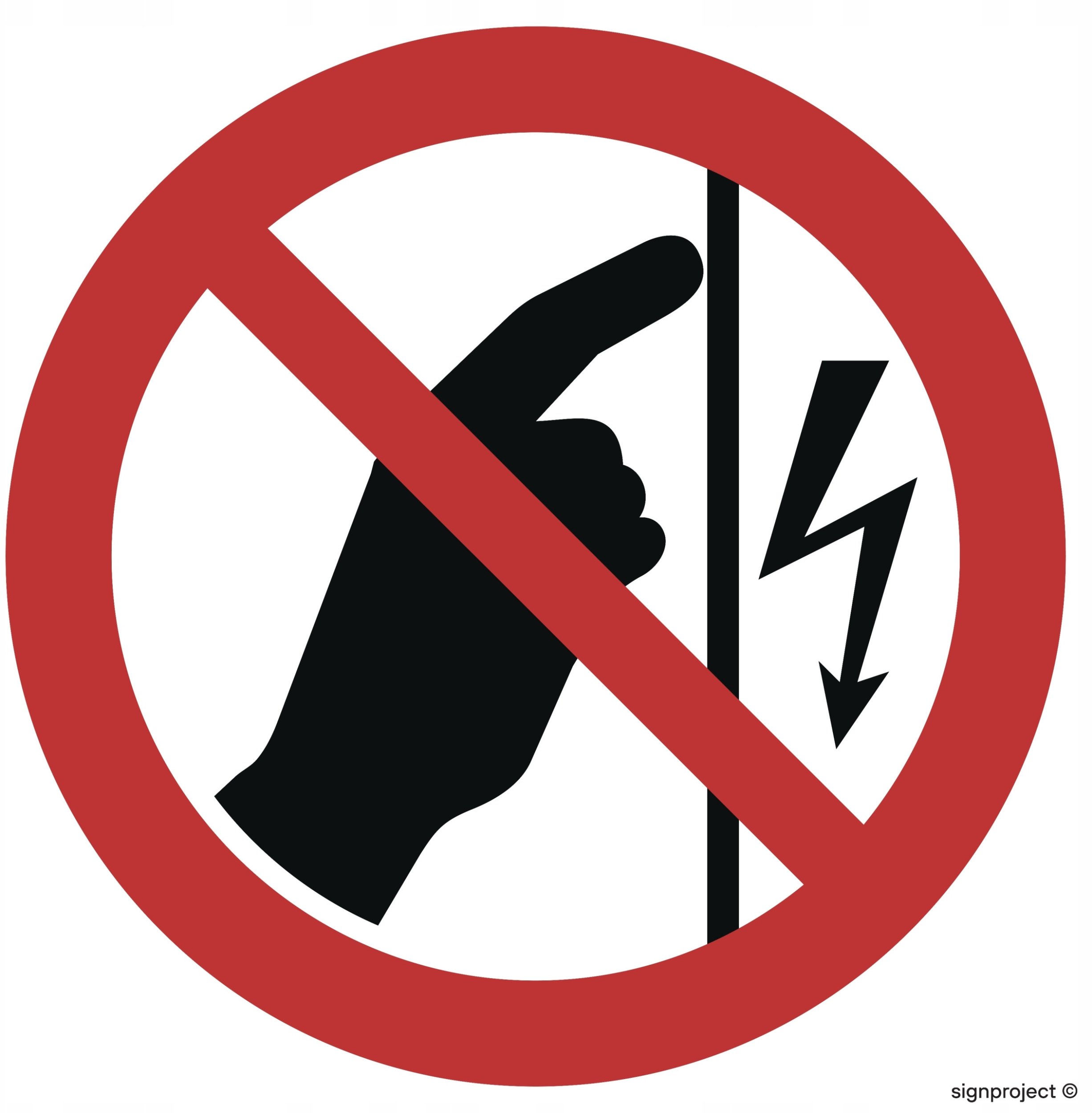 GB031 - Nie dotykać urządzenie pod napięciem 100x100