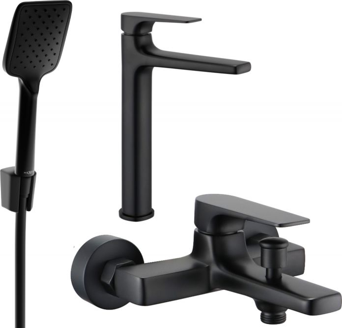 Mexen Mexen Lynx R62 zestaw wannowy, czarny - 745913R62-70