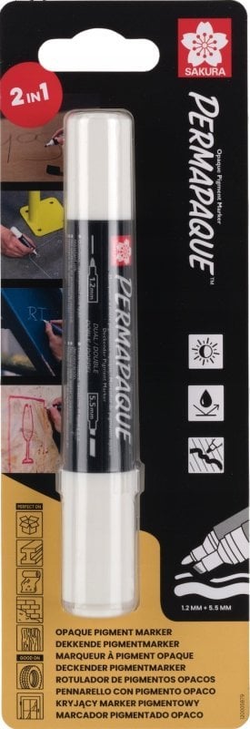 Sakura Marker Permapaque Dual Point biały,