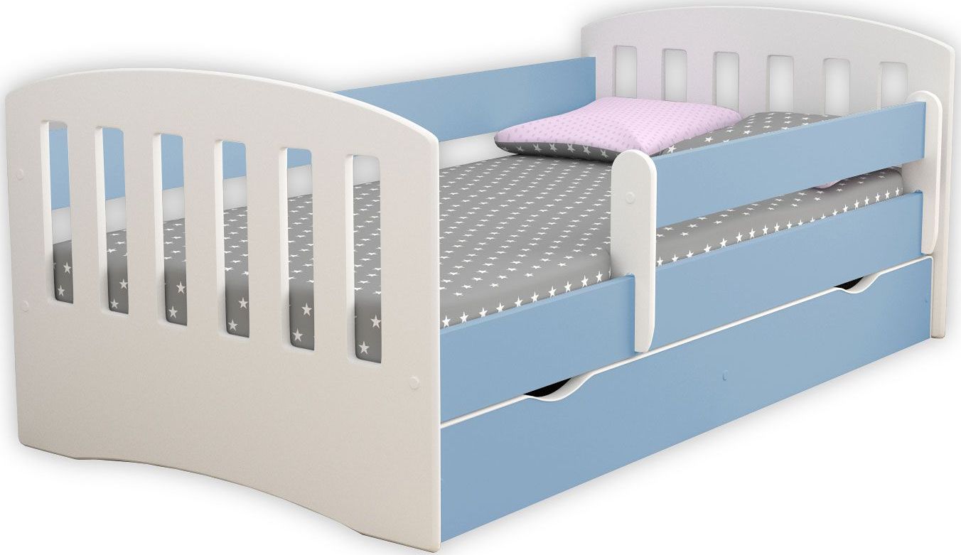 Elior Łóżko chłopięce z materacem Pinokio 2X 80x160 - niebieskie