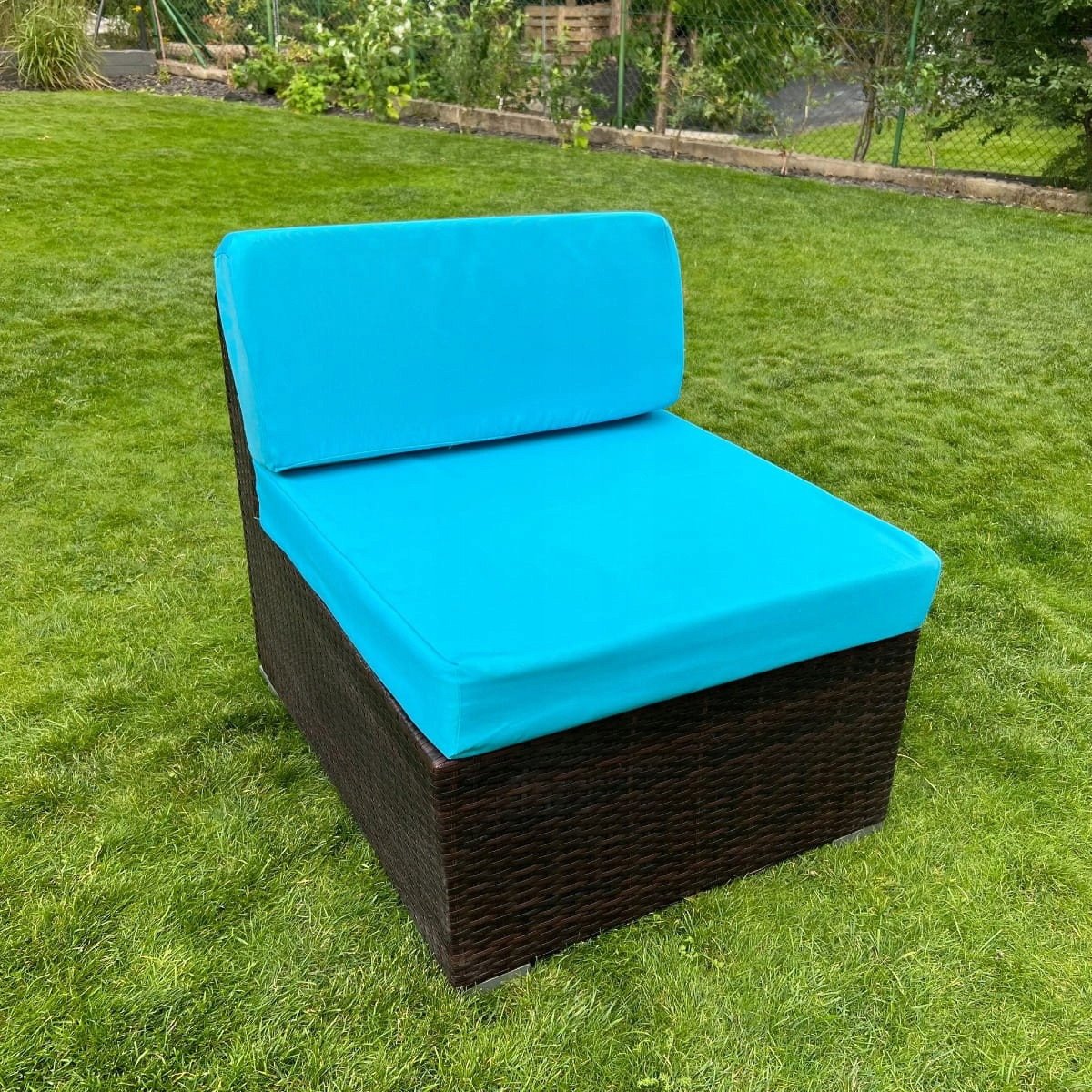 Komplet poszewek na poduszki mebli ogrodowych 70x70 i 70x30 siedzisko + oparcie niebieski