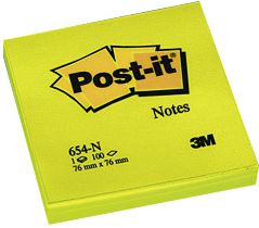 Post-it Bloczek samoprzylepny 76x76/100K żółty neon (FT510010174)