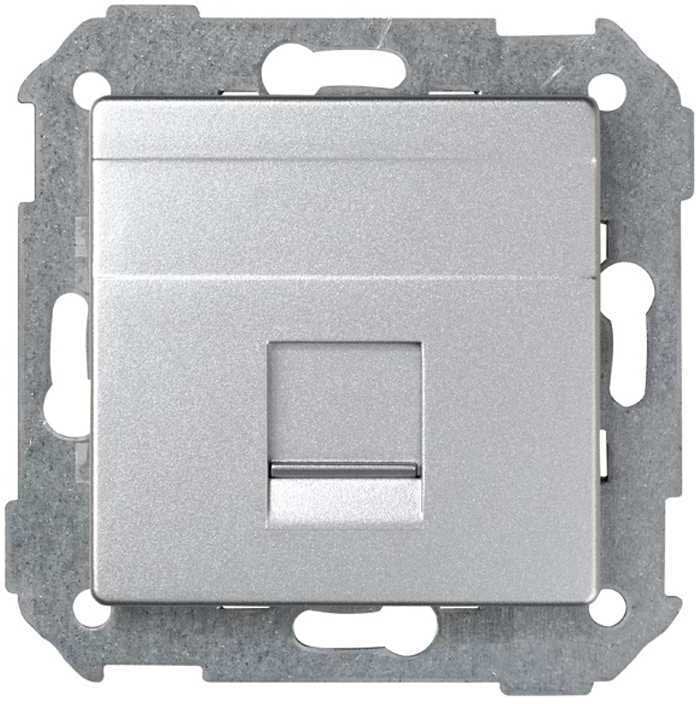 Kontakt-Simon Pokrywa 1x gniazdo RJ45 płaska z żaluzją (moduł) aluminium 82005-93