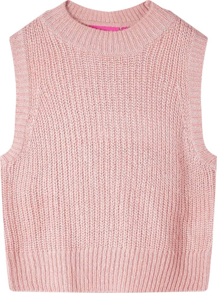 vidaXL Kamizelka dziecięca z dzianiny, pastelowy róż, 104