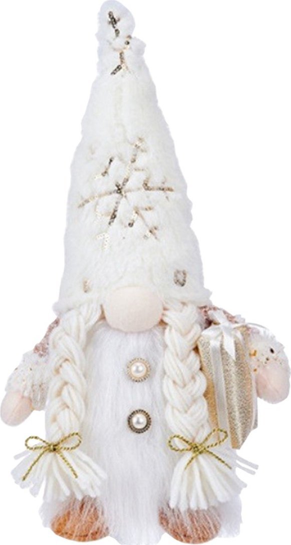 Ecarla Ozdoba świąteczna-świecący skrzat-kremowy 1szt