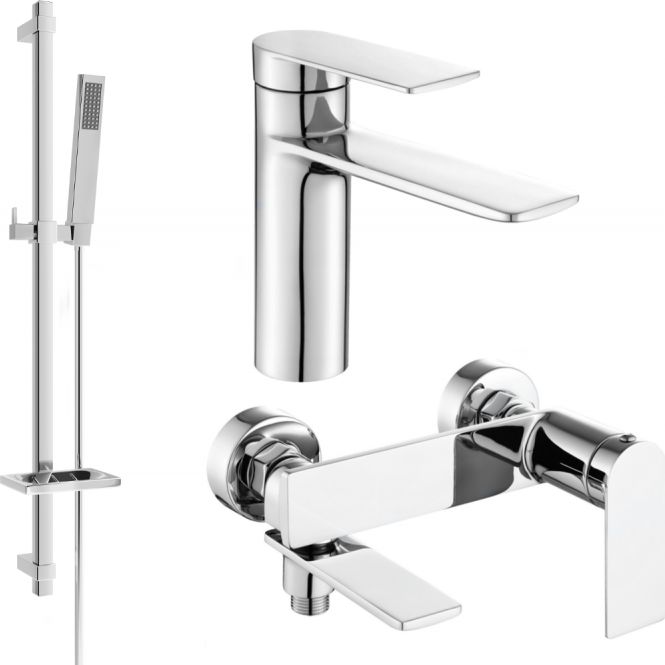 Mexen Mexen Zero DQ02 zestaw wannowy, chrom - 71103DQ02-00