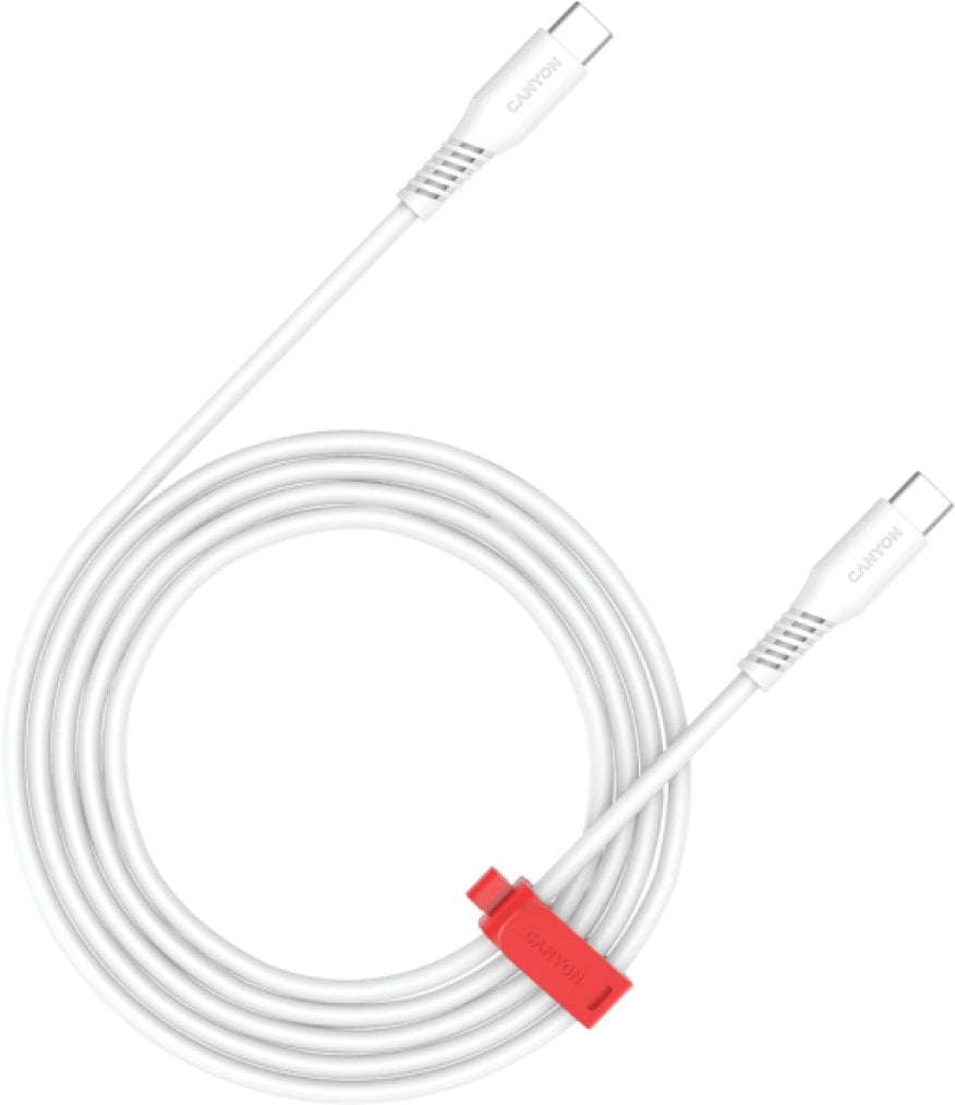 Kabel USB Canyon USB-C - USB-C 2 m Biały (CNS-CC100SC20W)