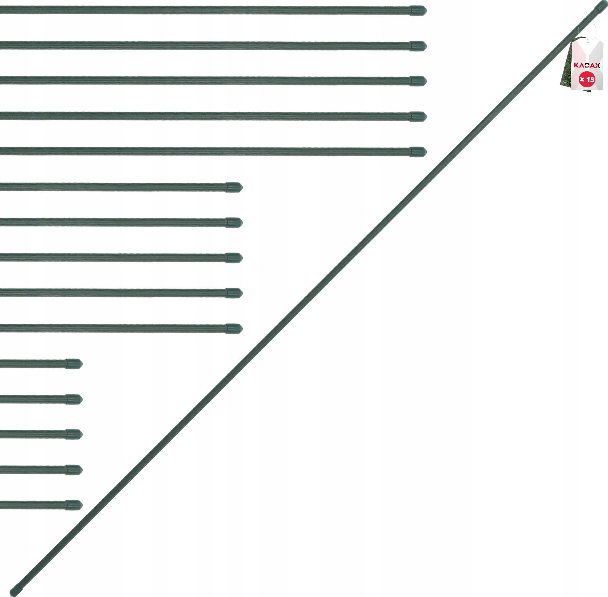 Kadax Tyczka Podpórka Roślin Stal Powlekana 120cm 15szt