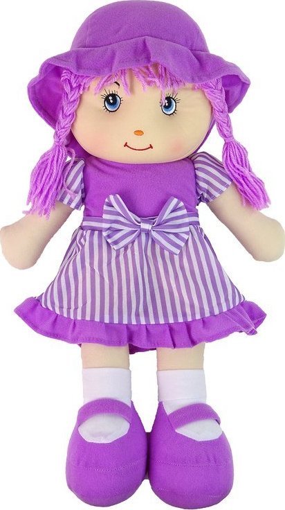 LeanToys Lalka Szmacianka Przytulanka Fioletowa W Paski 50 cm