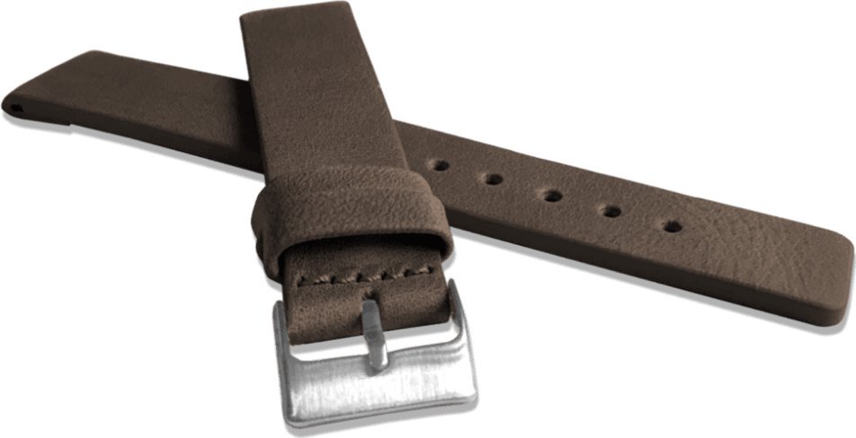 Lavvu LAVVU Ciemnobrązowy gładki pasek PLAIN z luksusowej skóry Top Grain - 18