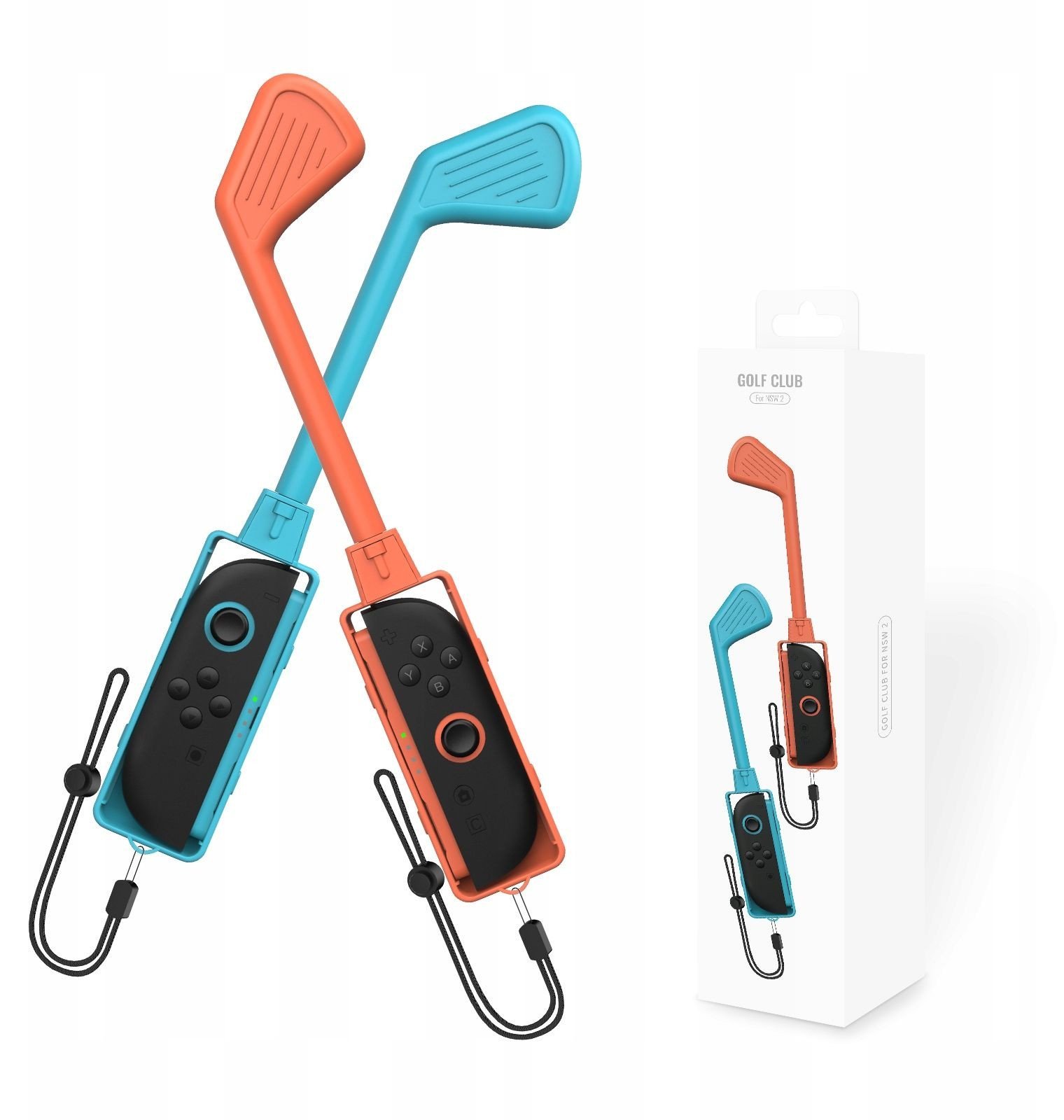 2x Kij Do Golfa Golf Joy-con Nintendo Switch 2 / Nsw 2 / Niebieski I Pomarańczowy / Jys-ns2265