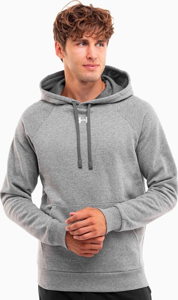 Under Armour Bluza z kapturem męska Under Armour Rival Fleece Hoodie szara 1379757 025 L