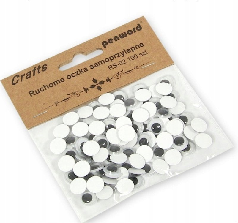 Polsirhurt Dekoracje Ruchome oczka RS-02 10mm samoprzylepne 100 sztuk