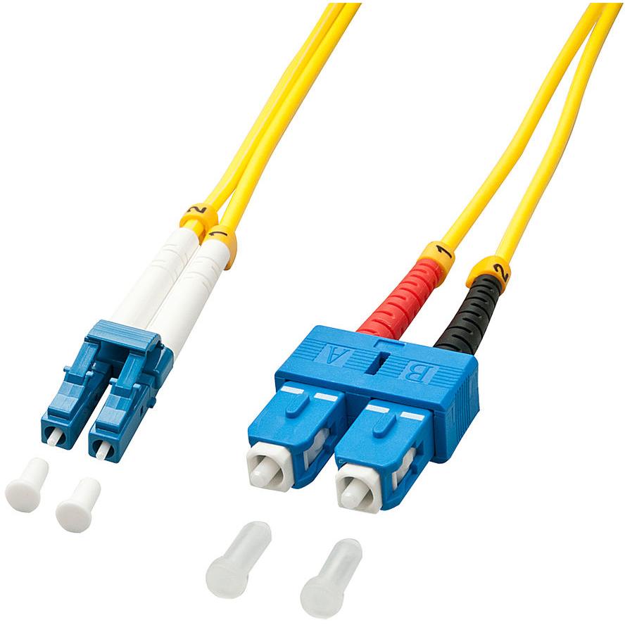 Lindy Patchcord światłowodowy LC/SC, OS2, 9/125Ám, 1m, żółty (47470)