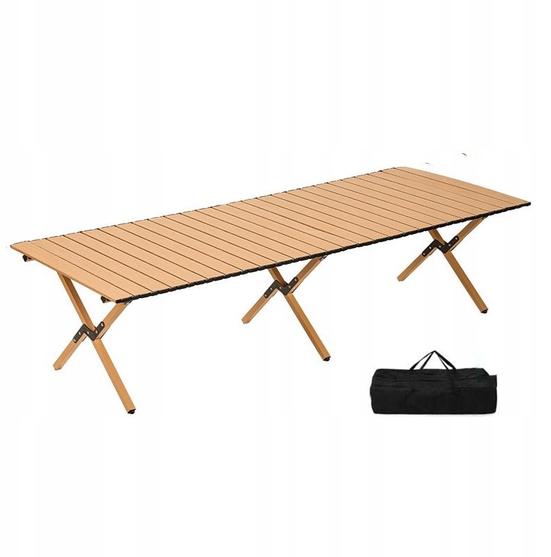 Stół OGRODOWY 150x90cm MOCNY ODPORNY Kempingowy TORBA MOCNY STABILNY J.BRĄZ