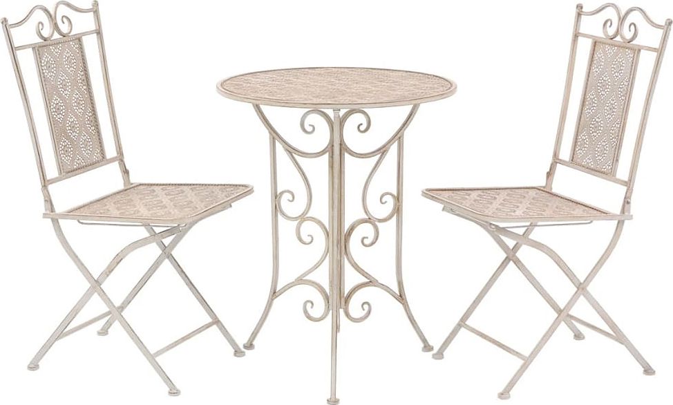 Elior Zestaw białych metalowych mebli ogrodowych - Nadia