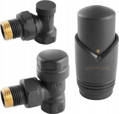 IDMAR Zestaw termostatyczny kątowy do grzejników antracyt