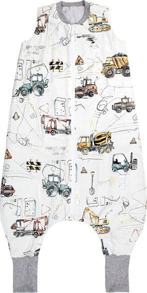 Śpiworek bawełniany, całoroczny z nogawkami dla dziecka- TOG 1,5 od 2 do 4 lat- Plac Budowy