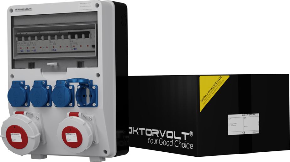 Doktorvolt Rozdzielnica budowlana TD-S/FI 32A 16A IP67 4x230V Schuko Doktorvolt 6626