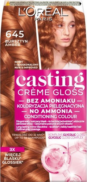 L'Oreal Paris Casting creme gloss farba do włosów 645 bursztyn