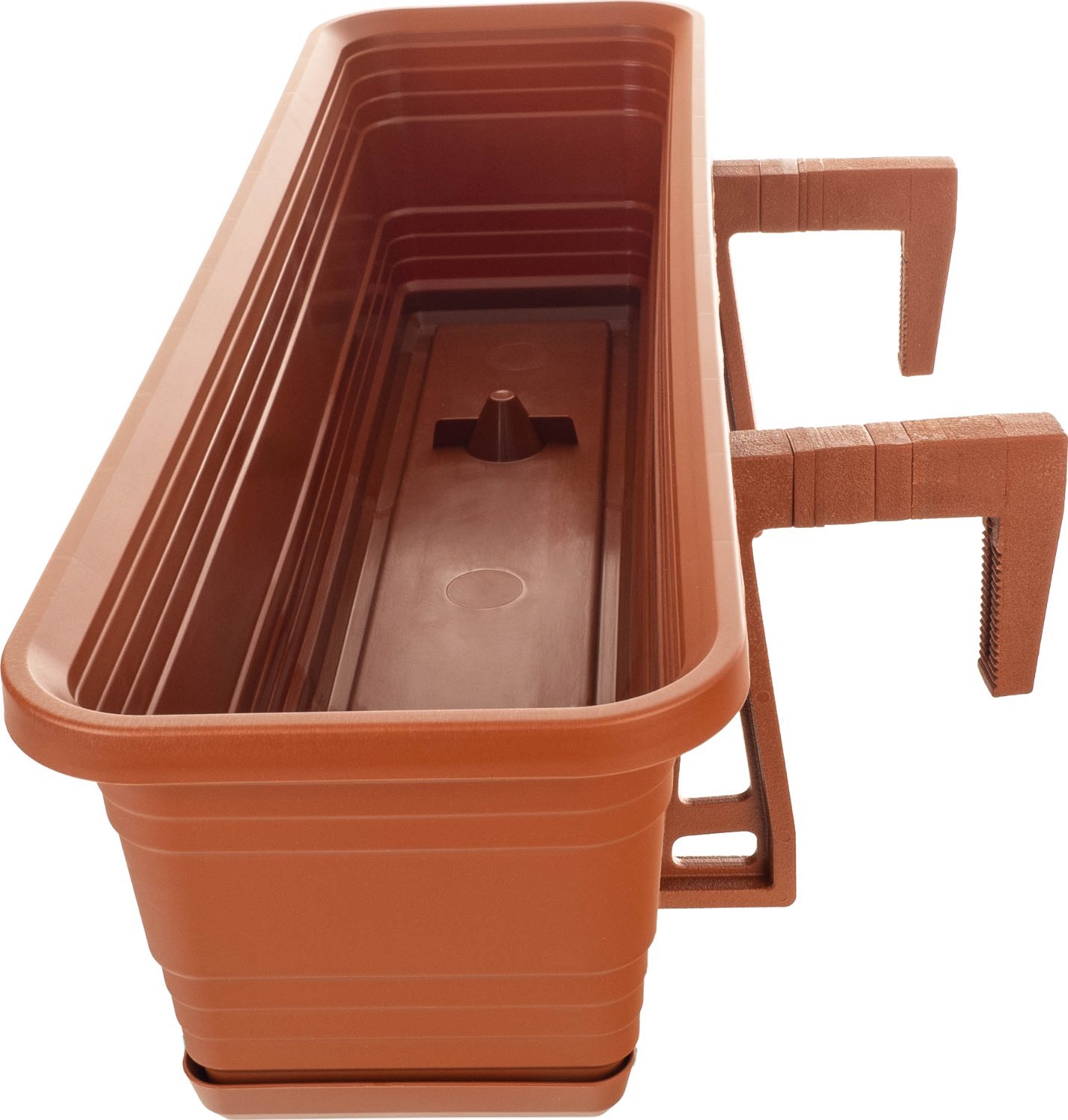 KADAX Skrzynka Balkonowa Doniczka Donica 60cm Uchwyty Podstawka Balkon Balustradę